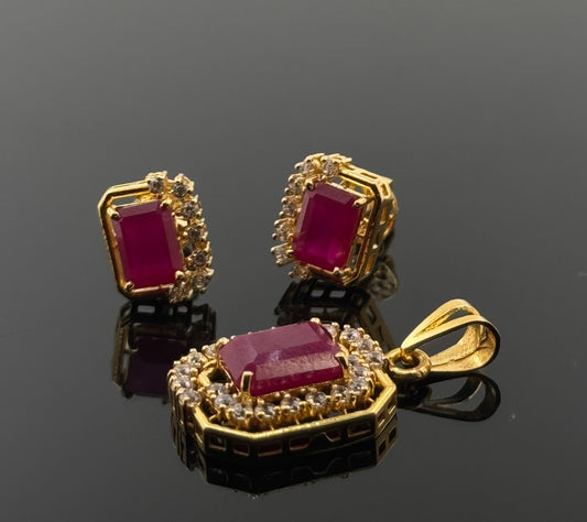 22K Solid Gold Fancy Pendant Sets PS40