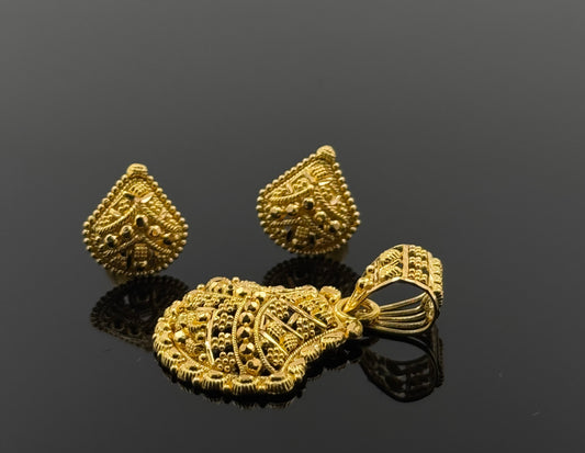 22K Solid Gold Fancy Pendant Sets PS47