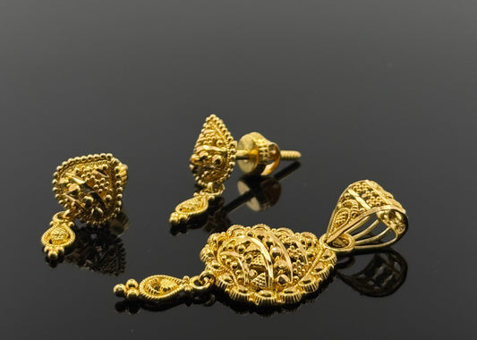 22K Solid Gold Fancy Pendant Sets PS48