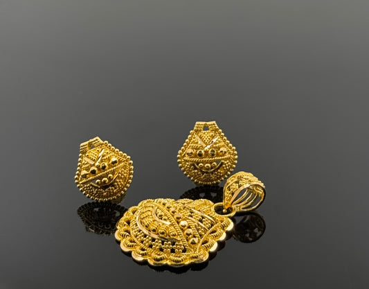 22K Solid Gold Fancy Pendant Sets PS51