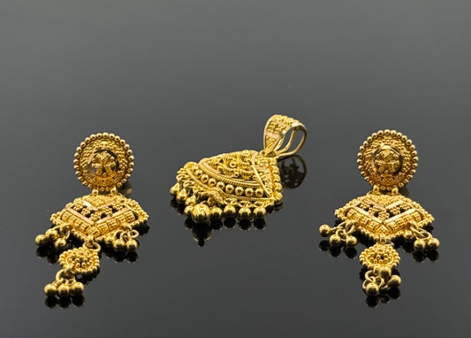 22K Solid Gold Fancy Pendant Sets PS52