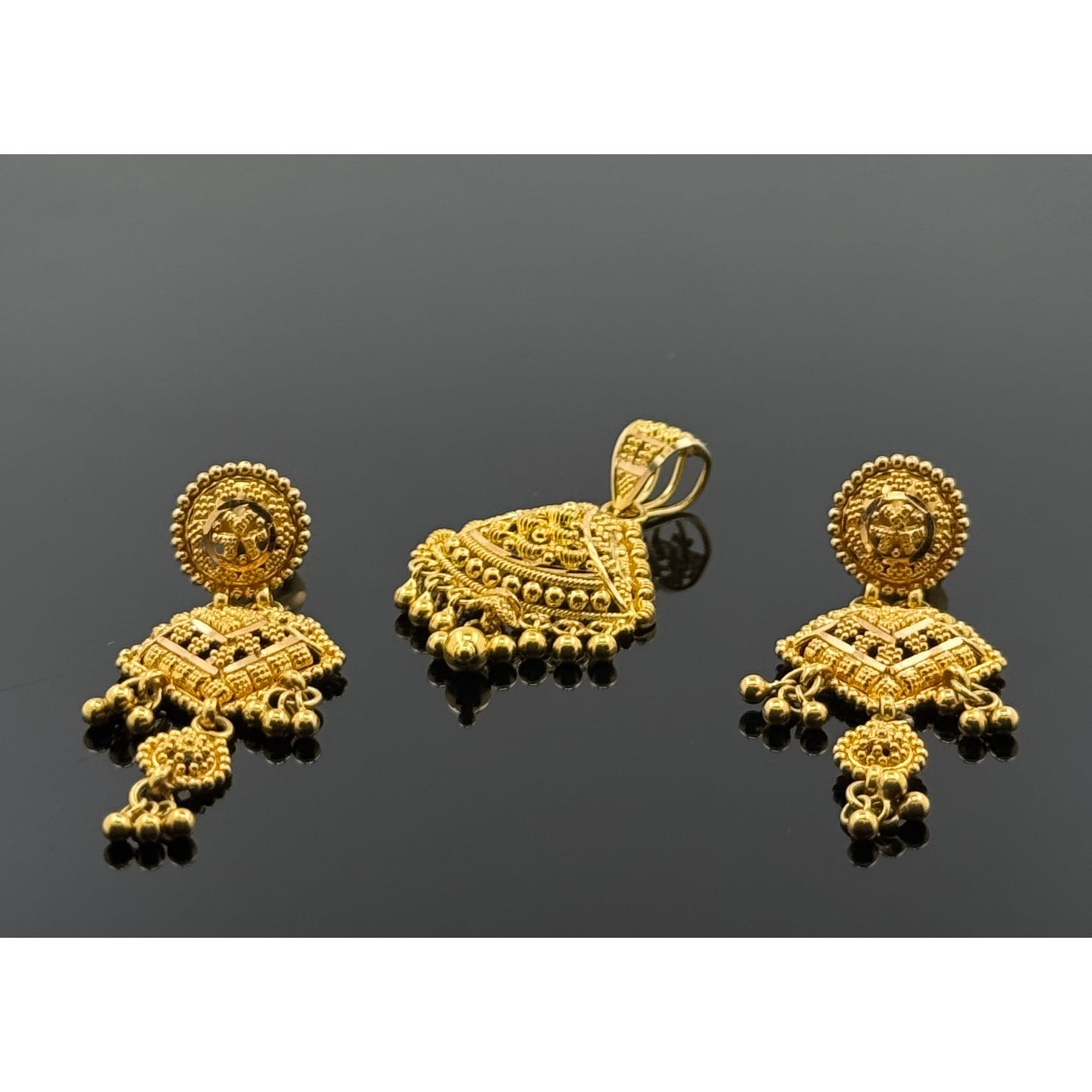 22K Solid Gold Fancy Pendant Sets PS52