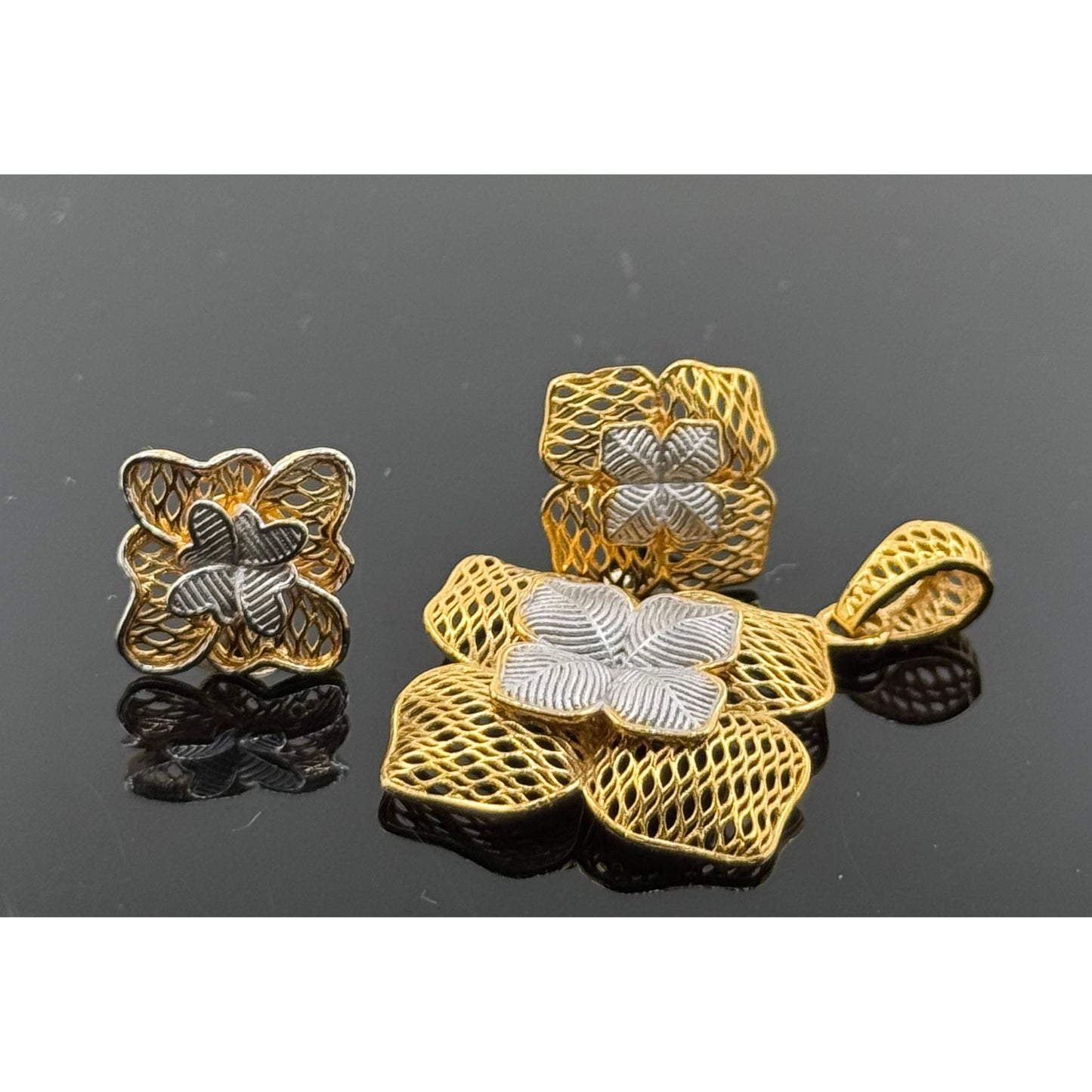 22K Solid Gold Fancy Pendant Sets PS7