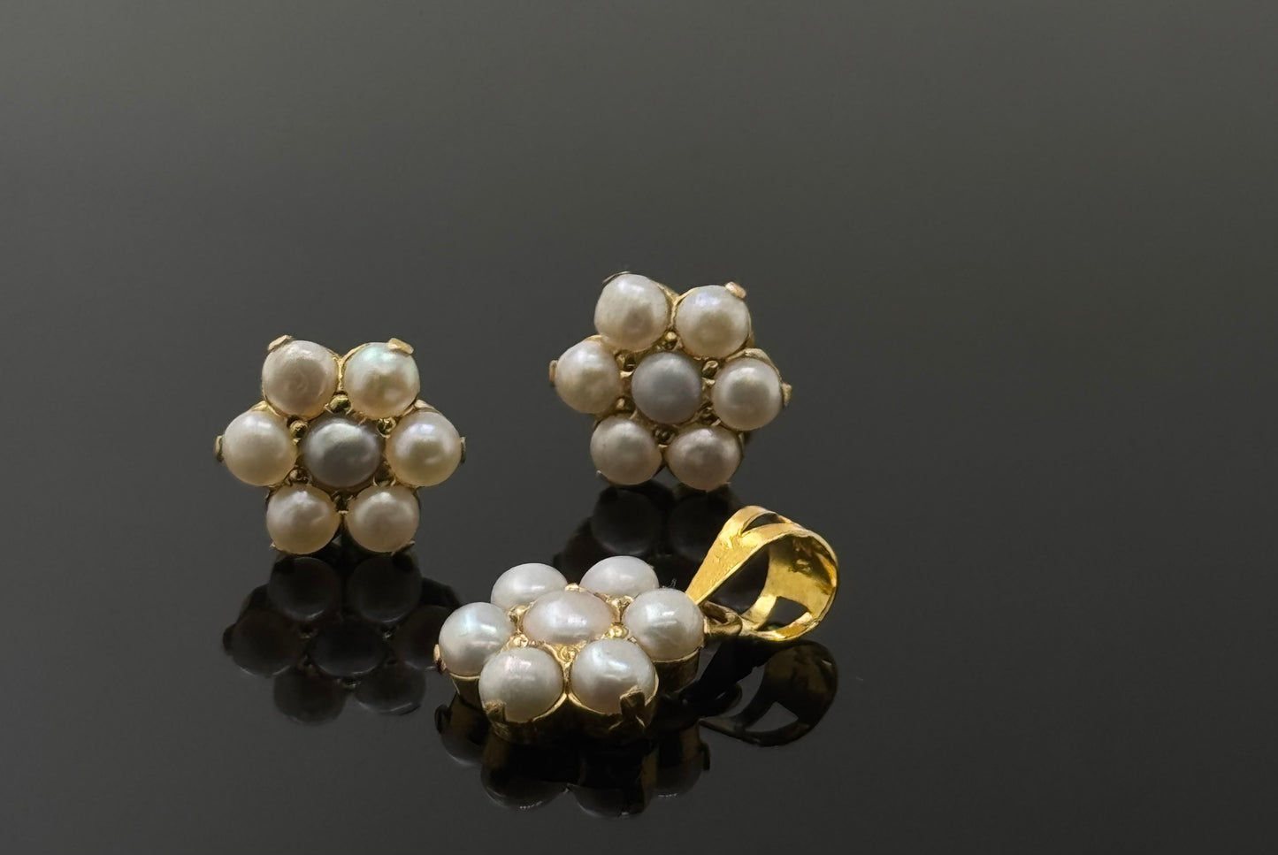 18K Solid Gold Fancy Pendant Sets PS74