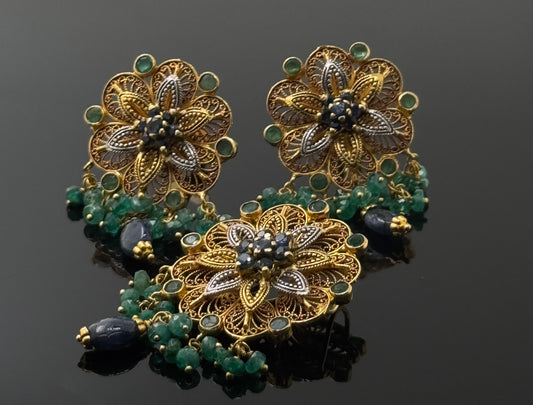 22K Solid Gold Fancy Pendant Sets PS96