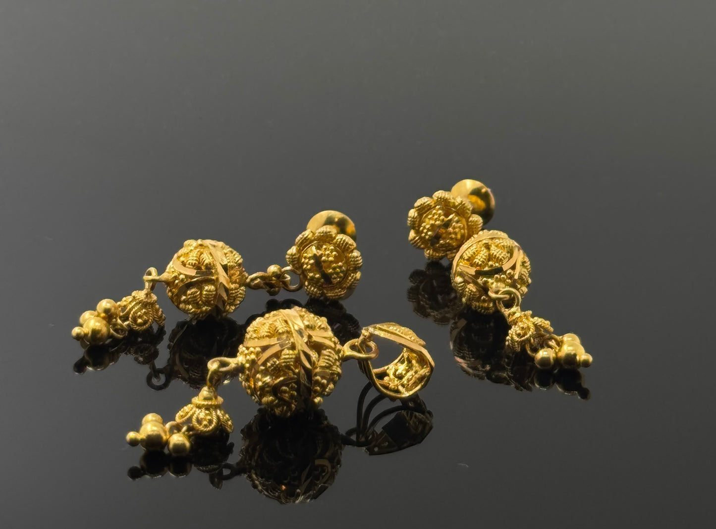 22K Solid Gold Fancy Pendant Sets PS97