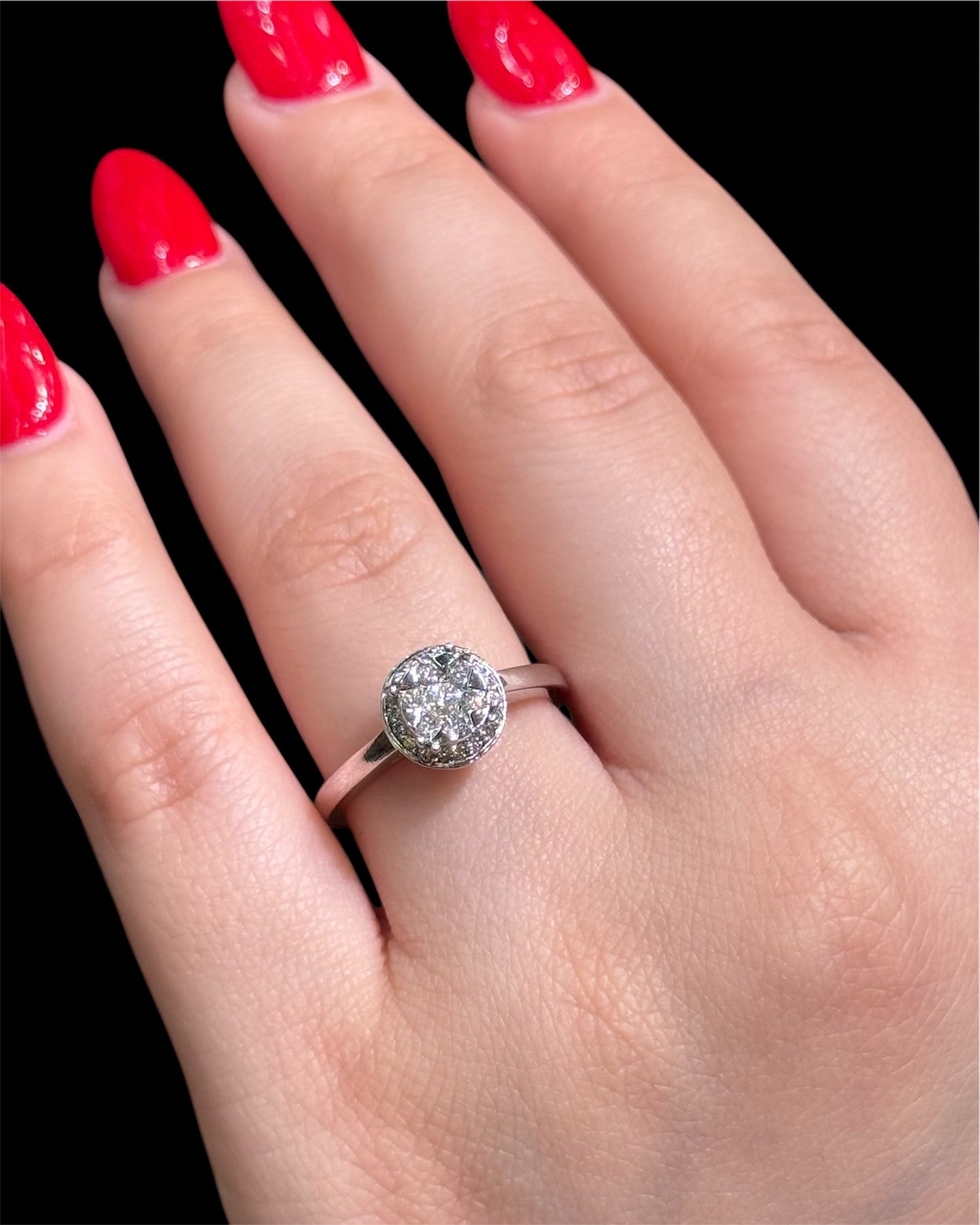 Natural Diamond Cluster Ring DR130