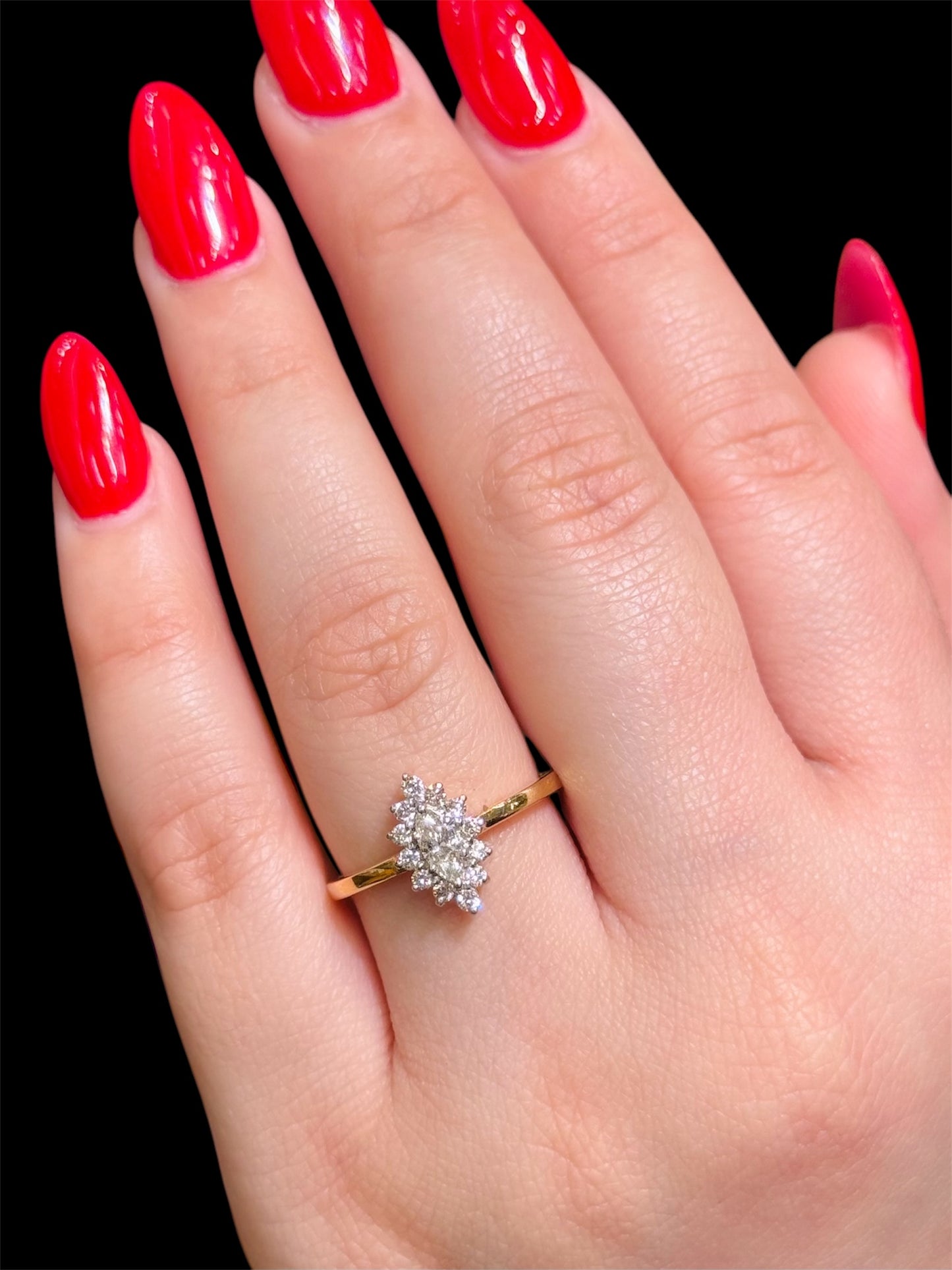 Natural Diamond Cluster Ring DR77