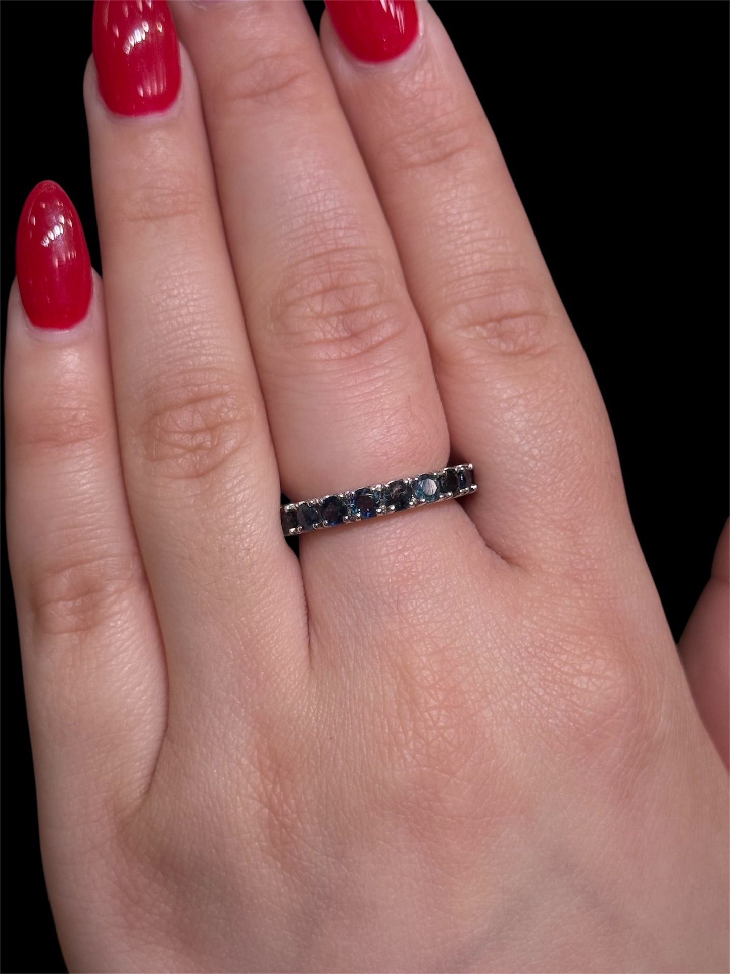 Natural Diamond Band with Sapphire DR22