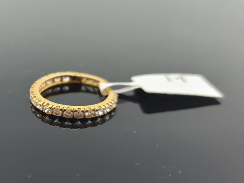 22K Solid Gold Round Zircon Hoop E21179 - Royal Dubai Jewellers