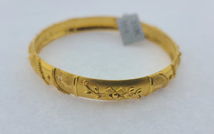22K Solid Gold Floral Bangle B9491 - Royal Dubai Jewellers