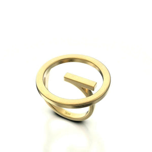 22k Ring Sold Yellow Gold Ladies Jewelry Simple Round Ring Design CGR51 - Royal Dubai Jewellers