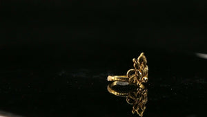 22k Ring Solid Gold ELEGANT Charm Ladies Floral Band SIZE 5.5 "RESIZABLE" r2116 - Royal Dubai Jewellers