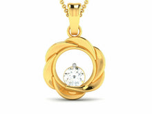 22k Solid Yellow Gold Ladies Jewelry Elegant Round Floral Pendant CGP26 - Royal Dubai Jewellers