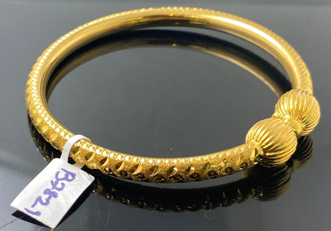 22K Solid Gold Diamond Cut Bangle B7821 - Royal Dubai Jewellers