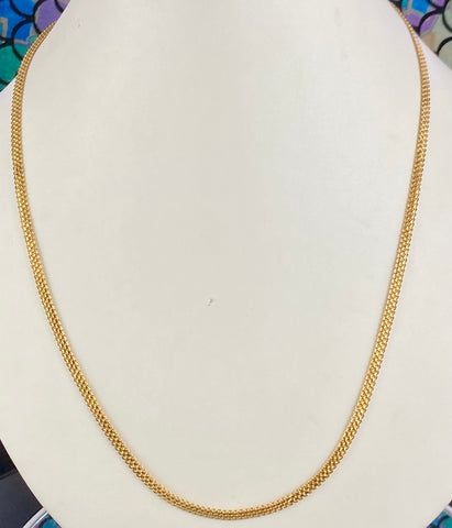 18k Chain Solid Gold Unisex Triple Link Cable Design C0939 - Royal Dubai Jewellers