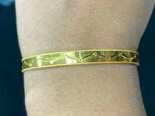 22k Bangle Solid Gold Simple Ladies Geometric Patten Design B427 - Royal Dubai Jewellers