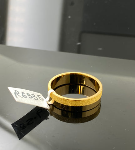 22k Solid Gold Unisex Dimond Cut Band r6335 - Royal Dubai Jewellers