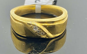 22k Ring Solid Gold ELEGANT Charm Cross Band SIZE 5-1/2 "RESIZABLE" r2182 - Royal Dubai Jewellers