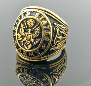 Solid Gold Men Ring Military Army Insignia SM43 - Royal Dubai Jewellers