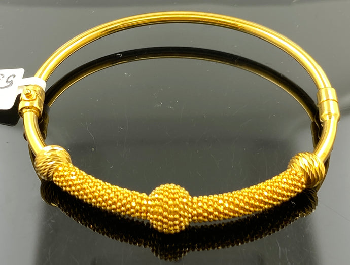 22k Bangle Bracelet Solid Gold Ladies Designer Bangle with Infinity Balls BR5305 - Royal Dubai Jewellers