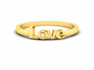 22k Ring Solid Gold Ladies Jewelry Modern Love Letter Band CGR38 - Royal Dubai Jewellers