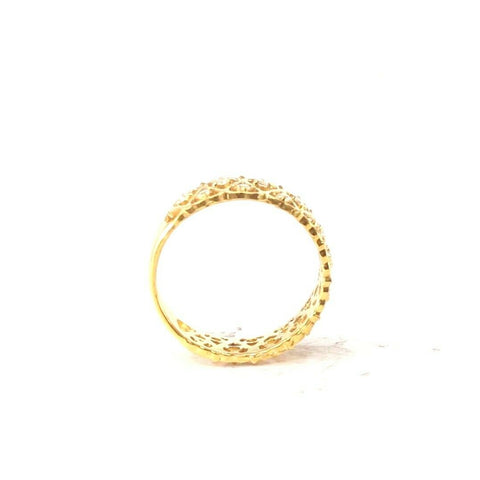 22k Ring Solid Gold ELEGANT Ladies Heart Simple Ring SIZE 7.5 "RESIZABLE" r2089 - Royal Dubai Jewellers