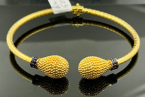 22k Bangle Solid Gold Elegant Charm Unique Exotic Design br5092 - Royal Dubai Jewellers