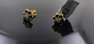 22K Solid Gold Studs With Stones E9963 - Royal Dubai Jewellers
