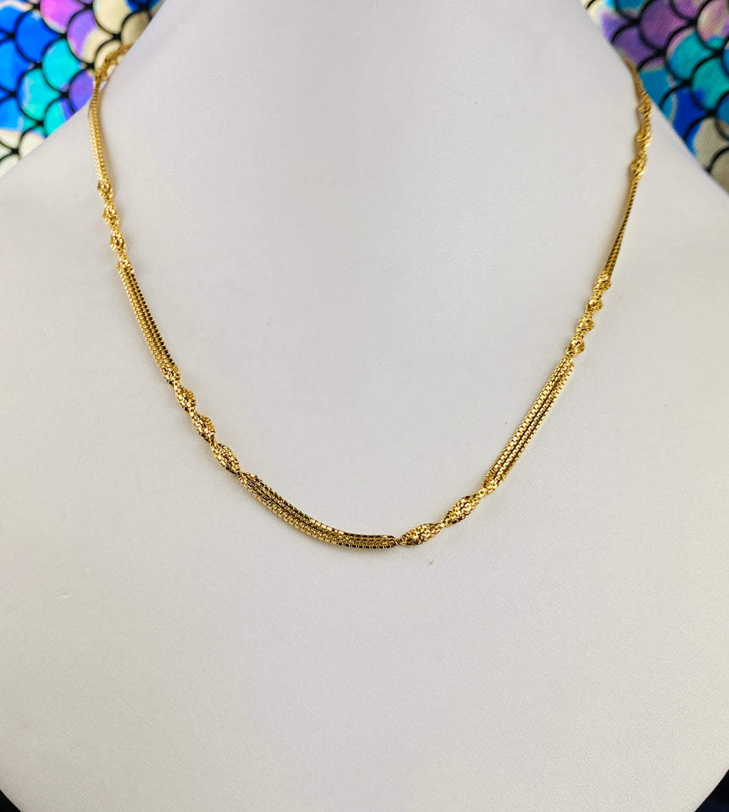 14k Chain Solid Gold Ladies Designer Distinctive Pattern C0361 - Royal Dubai Jewellers