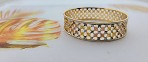 22k Solid Gold Elegant Ladies Tri Tone Filigree Bangle br5992 - Royal Dubai Jewellers