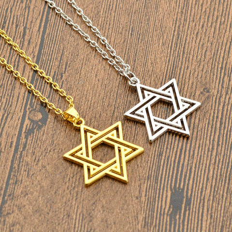 Solid Gold Star Of David Pendant with High Polished Finishing SP27 - Royal Dubai Jewellers