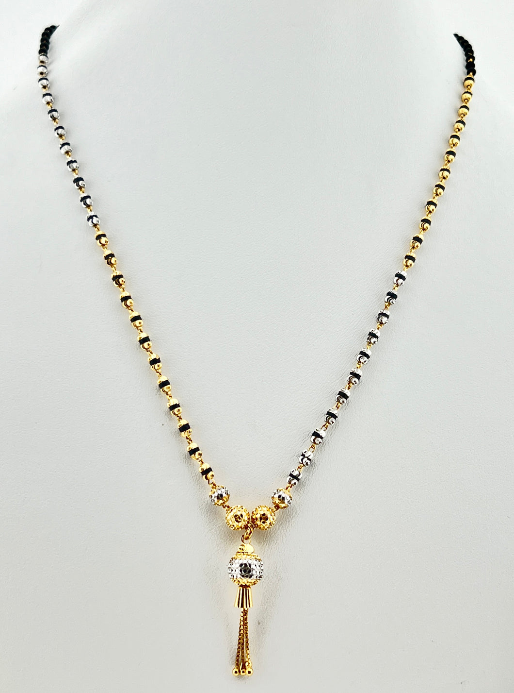 22K Solid Gold Two Tone Mangalsutra C4599 - Royal Dubai Jewellers