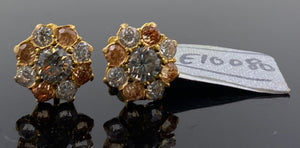 22K Solid Gold Studs With Stones E10080 - Royal Dubai Jewellers