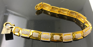 22k Solid Gold Executive Bracelet with embedded Stones b9992 - Royal Dubai Jewellers