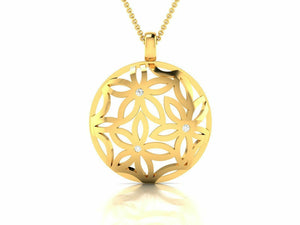 22k Pendant Solid Yellow Gold Ladies Jewelry Elegant Floral Design CGP7 - Royal Dubai Jewellers