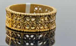 22k Ring Solid Gold ELEGANT Ladies Filigree Band SIZE 7.5 "RESIZABLE" r2350 - Royal Dubai Jewellers