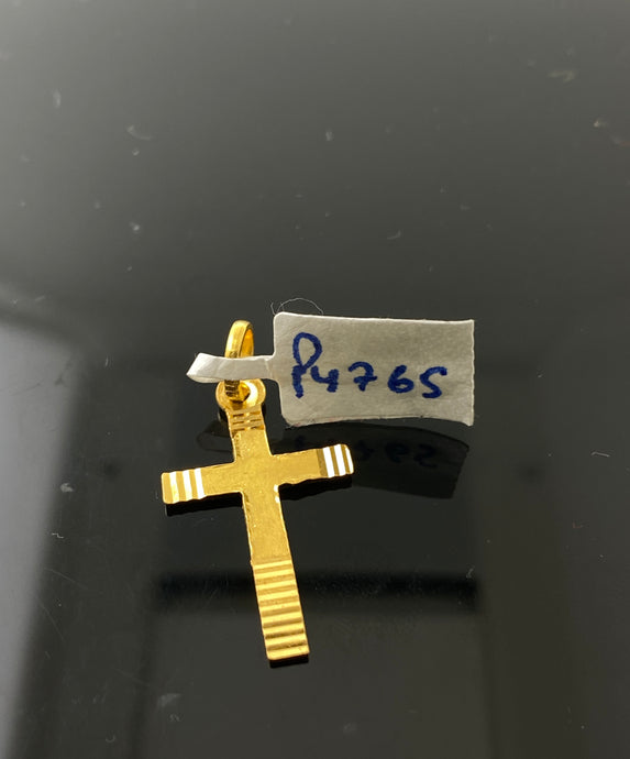 22K Solid Gold Cross Pendant P4765 - Royal Dubai Jewellers