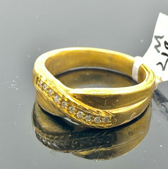 22k Ring Solid Gold ELEGANT Charm Men Cross Band SIZE 9-3/4 