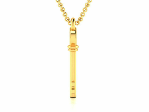 22k Pendant Solid Yellow Gold Ladies Jewelry Elegant Key Design CGP5 - Royal Dubai Jewellers
