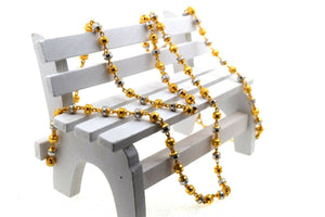22k Yellow Solid Gold Chain Necklace Modern Two Tone Infinity Beads Design C3312 - Royal Dubai Jewellers