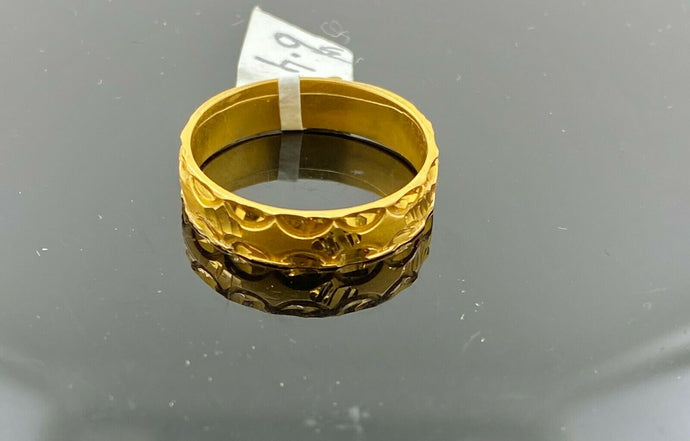 22k Ring Solid Gold Elegant Diamond Cut Ladies Ring Size R2056 mon - Royal Dubai Jewellers
