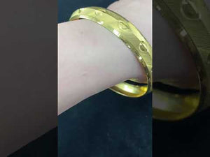 22k Bracelet Solid Gold Simple Charm Diamond Cut Men Design Size 3 inch B4225