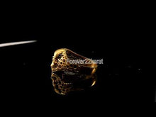 22k Ring Solid Gold ELEGANT Classic Skull Face Men Band r2195