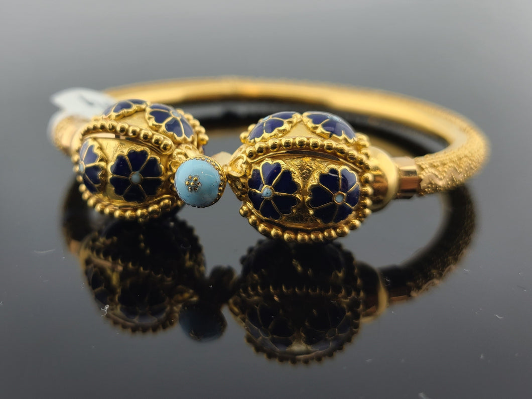 21K Solid Gold Enamel Screw Bangle BR6150 - Royal Dubai Jewellers