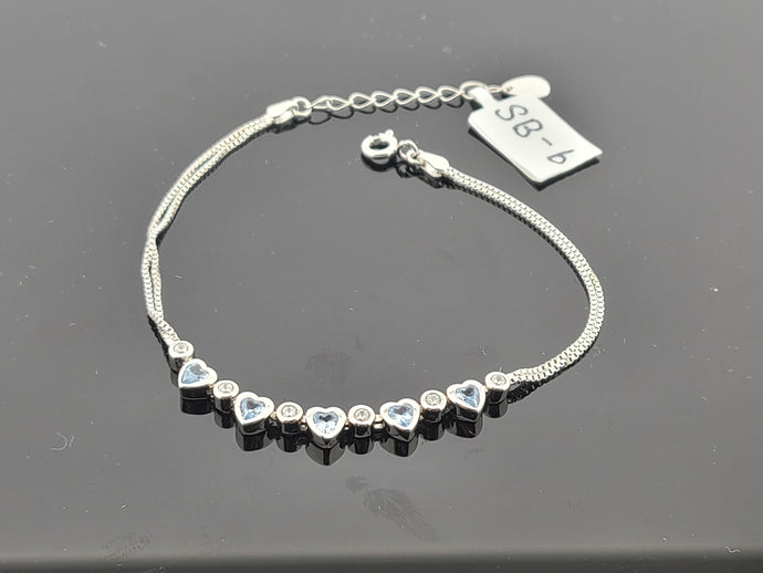 Sterling Silver Heart Charm Bracelet SB6 - Royal Dubai Jewellers