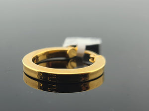 21K Solid Gold Plain Round Hoop E21480 - Royal Dubai Jewellers