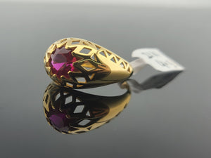 21K Solid Gold Designer Zircon Ring R10176 - Royal Dubai Jewellers