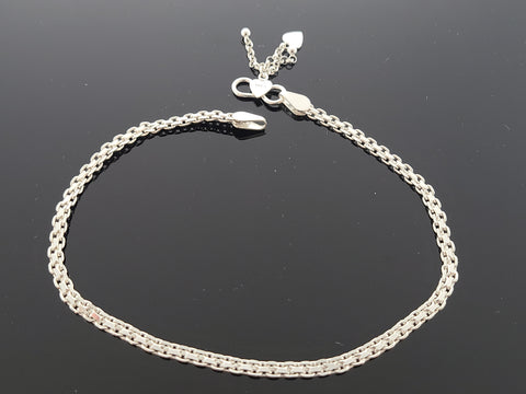Sterling Silver Designer Pair Of Anklets SA27 - Royal Dubai Jewellers