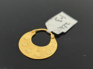 22K Solid Gold Designer Men's Earring E221933 - Royal Dubai Jewellers